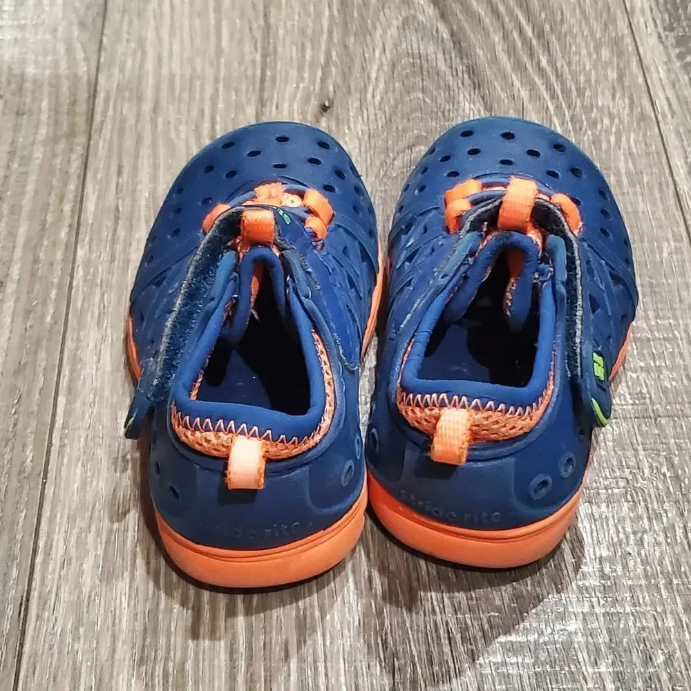 Baby Boys Stride Rite Water Shoes Size 4 Blue and Orange Kids Water Footwear
